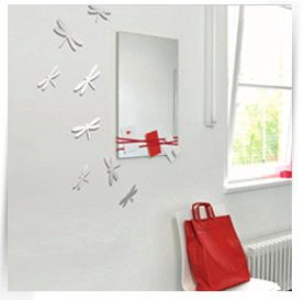 Acrylic Mirror, Wall Decor, Dragonfly Fly,mirrored Wall Decor